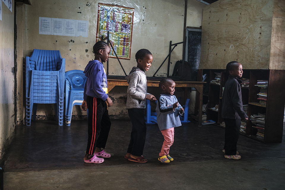 Children dance at the Kibera Pride Children’s Home, in the city of Nairobi, Kenya, on October 27, 2023.