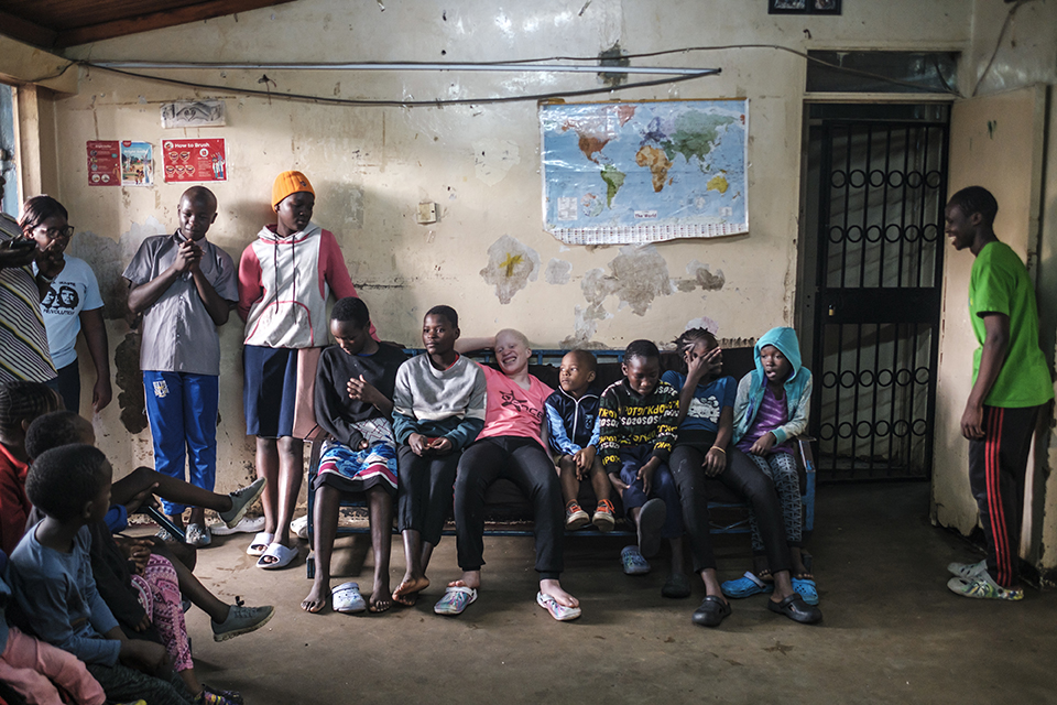 Children and youngsters observer during a dance session at the Kibera Pride Children’s Home, in the city of Nairobi, Kenya, on October 27, 2023.