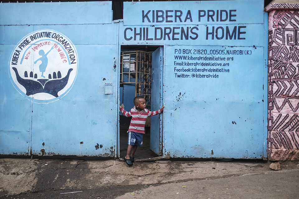 Children play on a street in front of the Kibera Pride Children’s Home, in the city of Nairobi, Kenya, on October 27, 2023.